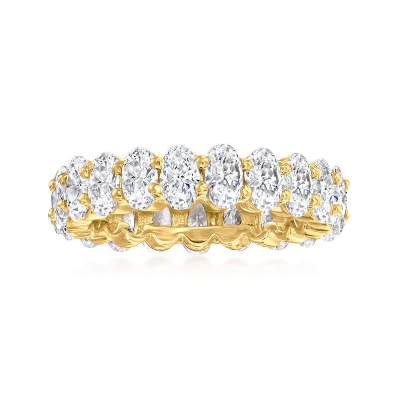 5.50 ct. t.w. CZ Eternity Ring in 18kt Gold Over Sterling image number 0