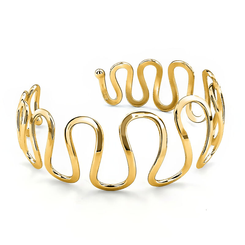 Italian 18kt Gold Over Sterling Squiggle Cuff Bracelet image number 1