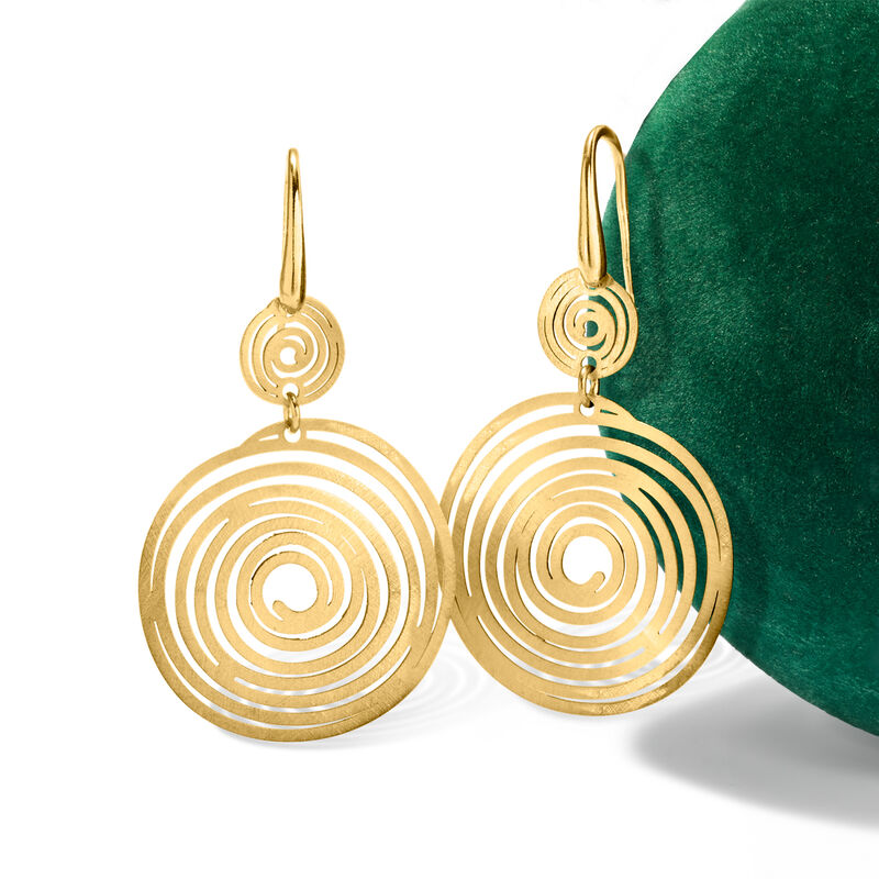 Italian 18kt Gold Over Sterling Spiral Drop Earrings  image number 2