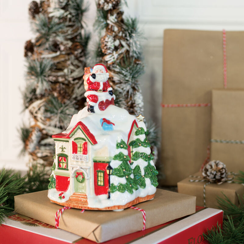 Fitz and Floyd &quot;Up on the Rooftop&quot; Holiday Musical Figurine image number 3