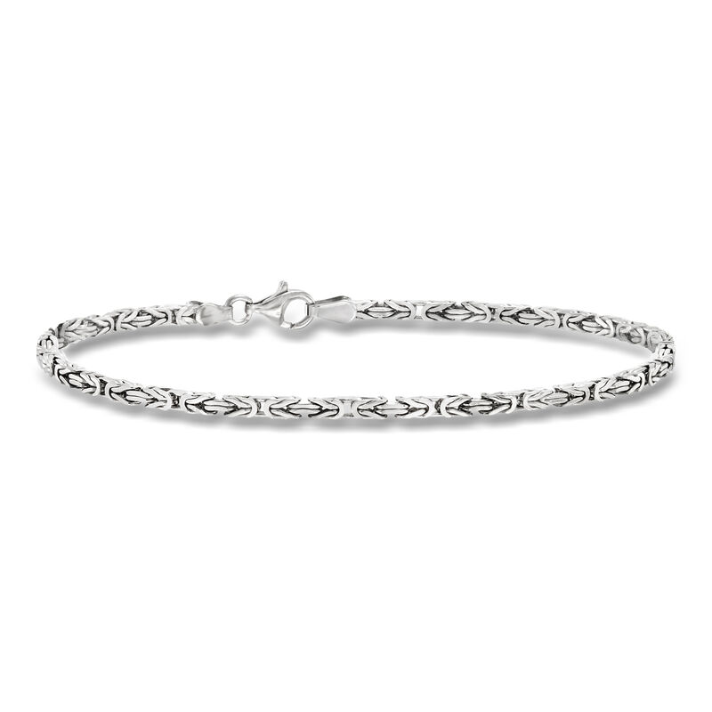 2.3mm Sterling Silver Square Byzantine Bracelet image number 0