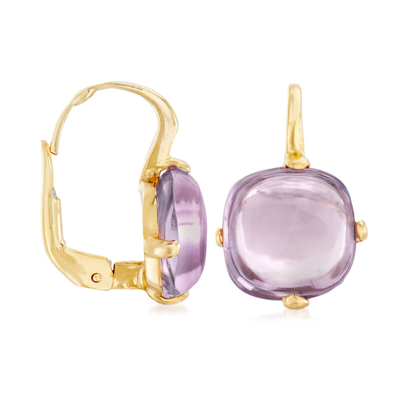 Italian 4.00 ct. t.w. Amethyst Drop Earrings in 14kt Yellow Gold image number 3