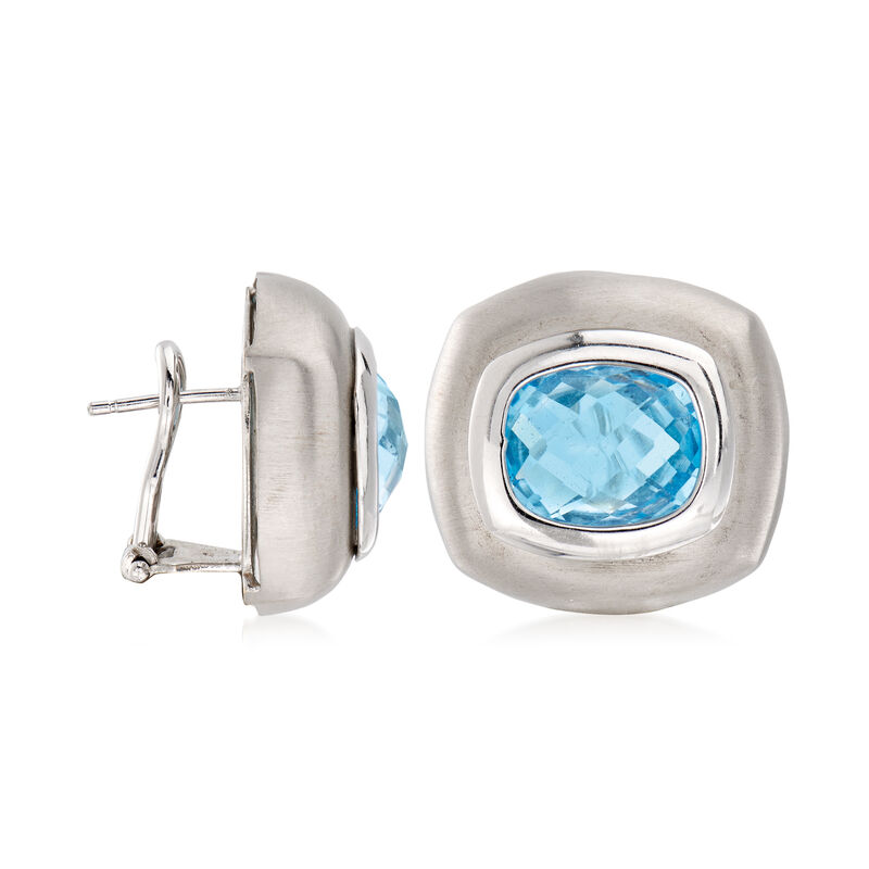 C. 1990 Vintage 12.00 ct. t.w. Sky Blue Topaz Earrings in 18kt White Gold image number 2