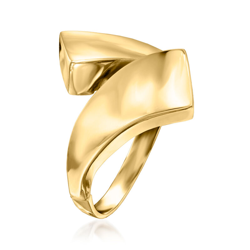 Italian 18kt Yellow Gold X Ring. Size 7 image number 1