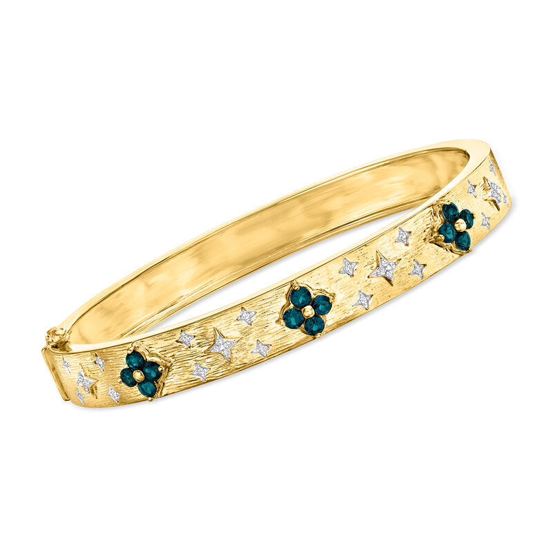 "Coastal Stack" Set of Four Bangle Bracelets in 18kt Gold Over Sterling image number 3