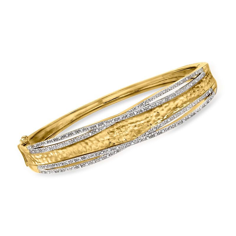 .25 ct. t.w. Diamond Bangle Bracelet in 18kt Gold Over Sterling image number 0