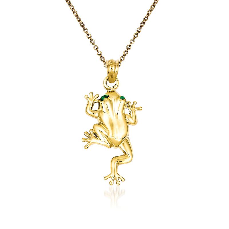 14kt Yellow Gold Frog Pendant Necklace Ross Simons