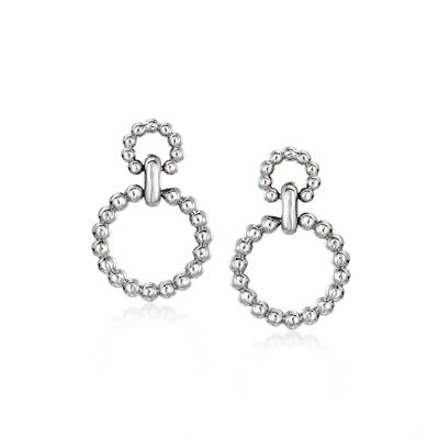 Gabriel Designs Sterling Silver Beaded Circle Drop Earrings