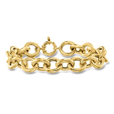 Italian 18kt Yellow Gold Rolo-Chain Bracelet
