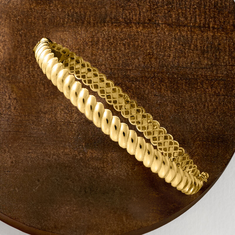 18kt Gold Vermeil Twisted Bangle Bracelet image number 3