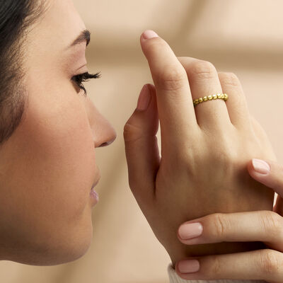 3mm 14kt Yellow Gold Bead Stretch Ring