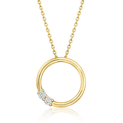 .20 ct. t.w. Lab-Grown Diamond Circle Pendant Necklace in 18kt Gold Over Sterling
