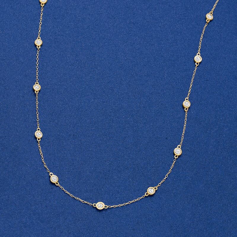 1.00 ct. t.w. Bezel-Set Diamond Station Necklace in 14kt Yellow Gold image number 4