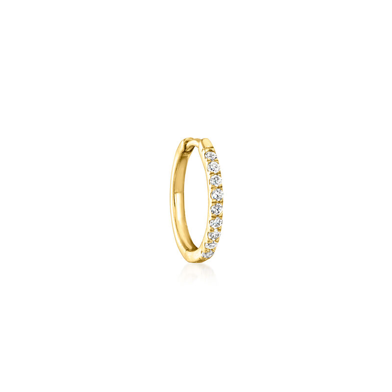 Lab-Grown Diamond Clicker Hoop Earrings in 14kt Yellow Gold image number 0