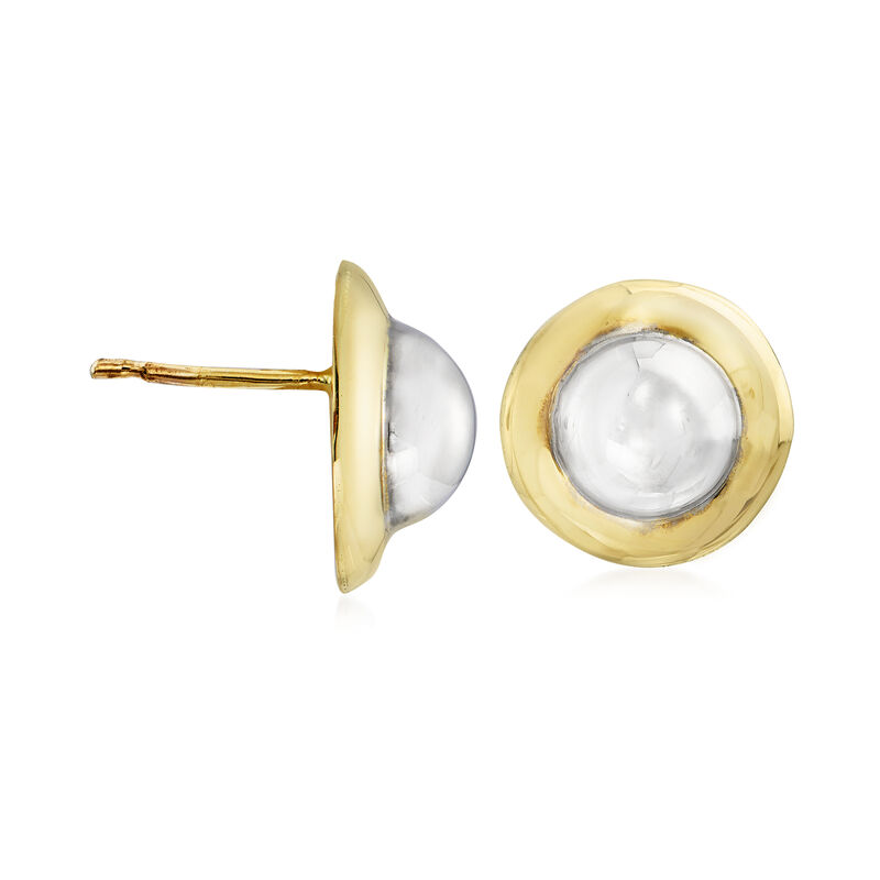 Italian 14kt Two-Tone Gold Stud Earrings image number 2