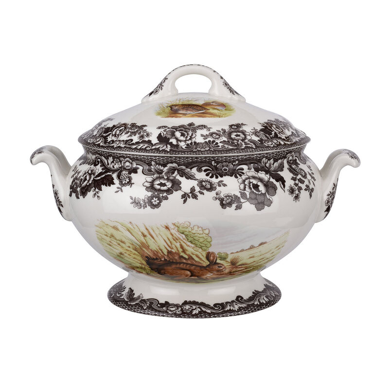 Spode &quot;Woodland&quot; 2-pc. Pintail, Quail and Rabbit Soup Tureen and Ladle Set image number 0