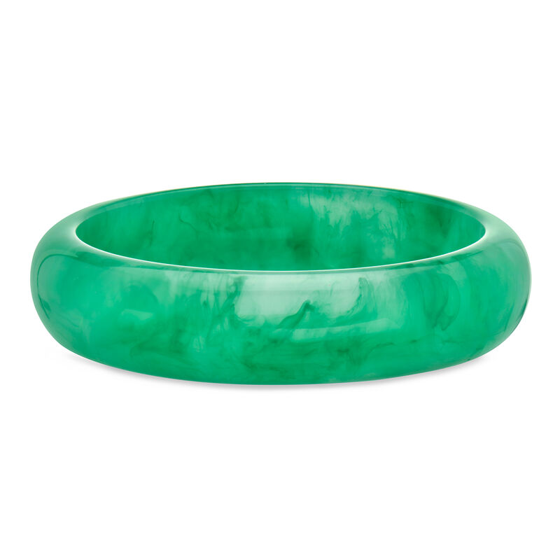 Simulated Jade Bangle Bracelet image number 0