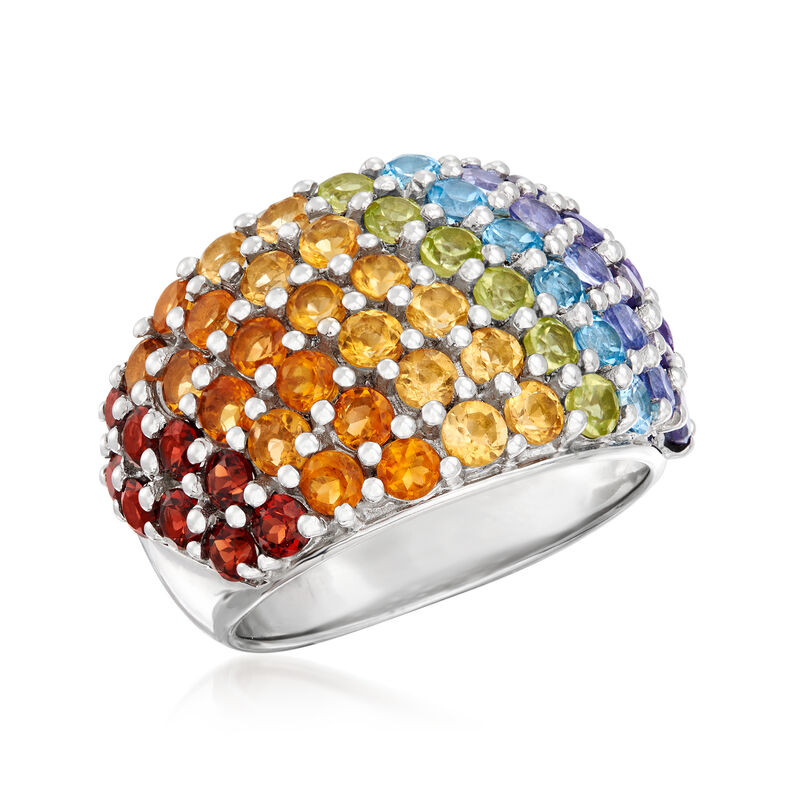 2.80 ct. t.w. Multi-Gemstone Ring in Sterling Silver image number 3