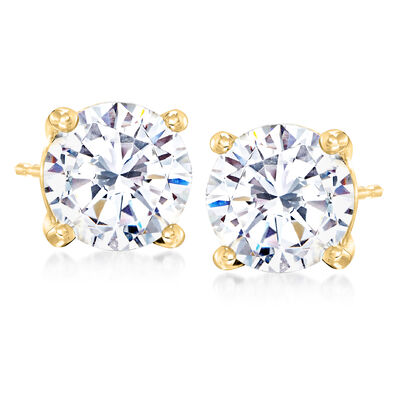 6.00 ct. t.w. CZ Stud Earrings in 14kt Yellow Gold