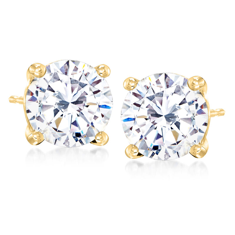 6.00 ct. t.w. CZ Stud Earrings in 14kt Yellow Gold image number 0