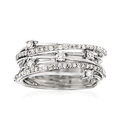 .50 ct. t.w. Diamond Highway Station Ring in Sterling Silver