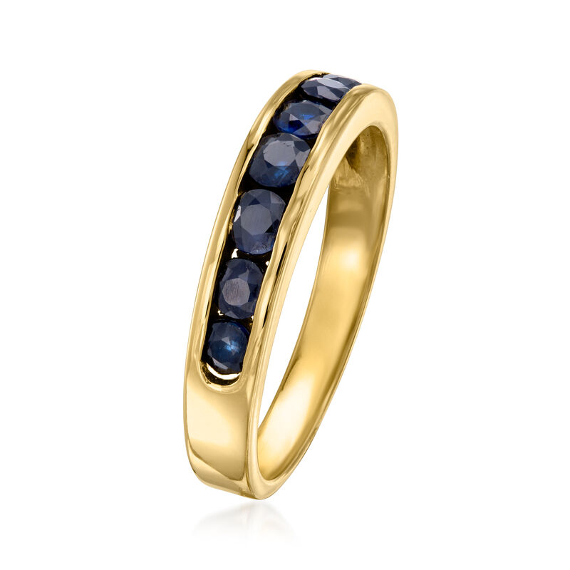 C. 1990 Vintage .75 ct. t.w. Sapphire Ring in 14kt Yellow Gold. Size 7 image number 2