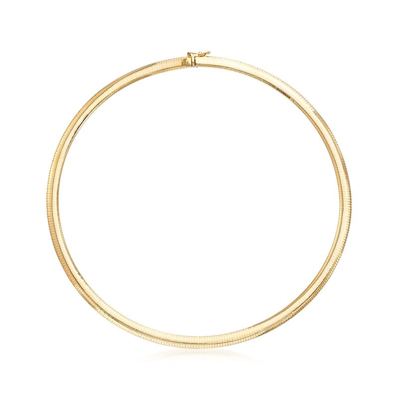 Italian 6mm 18kt Yellow Gold Omega Necklace image number 0