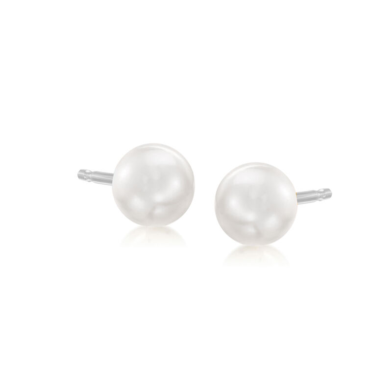 4-8mm Cultured Pearl Jewelry Set: Five Pairs of Stud Earrings with Sterling Silver image number 4