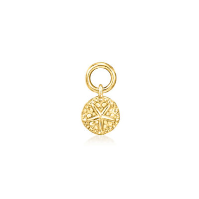 14kt Yellow Gold Sand Dollar Hoop Charms