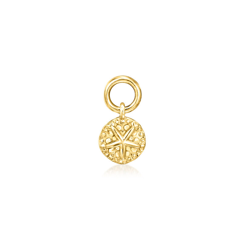 14kt Yellow Gold Sand Dollar Hoop Charms image number 0