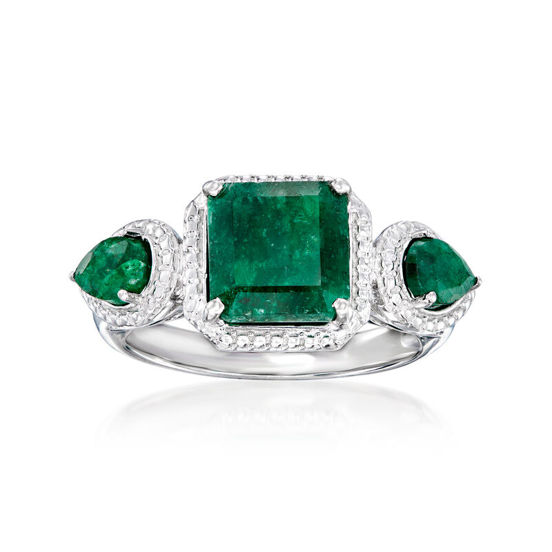 2.50 ct. t.w. Emerald Ring in Sterling Silver image number 0