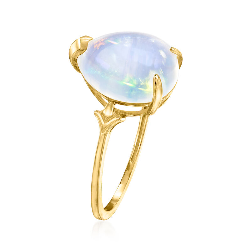 Ethiopian Opal Fleur-De-Lis Ring in 14kt Yellow Gold image number 2