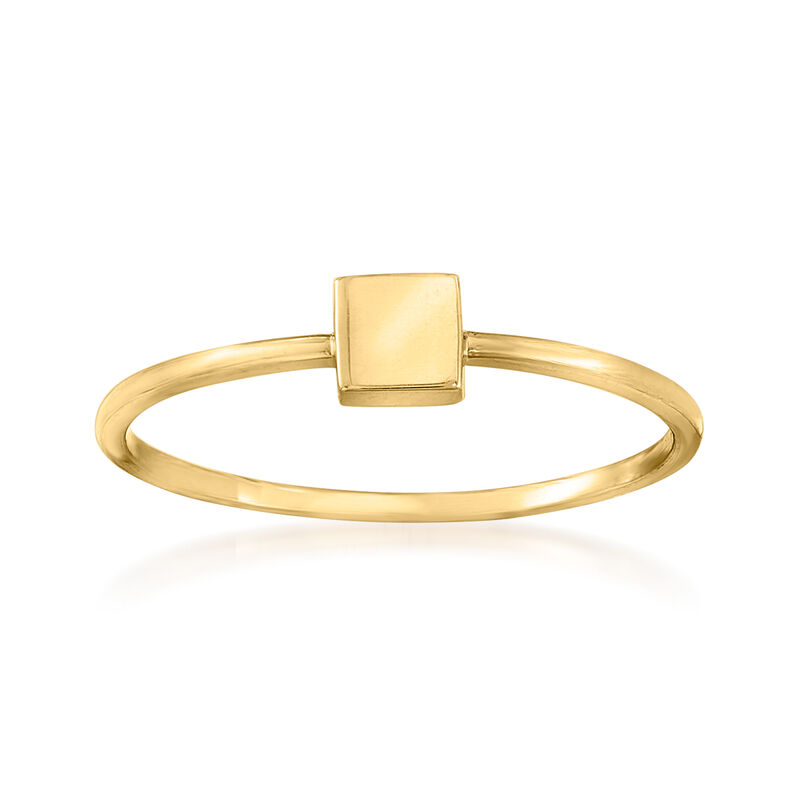 18kt Yellow Gold Square Ring image number 0