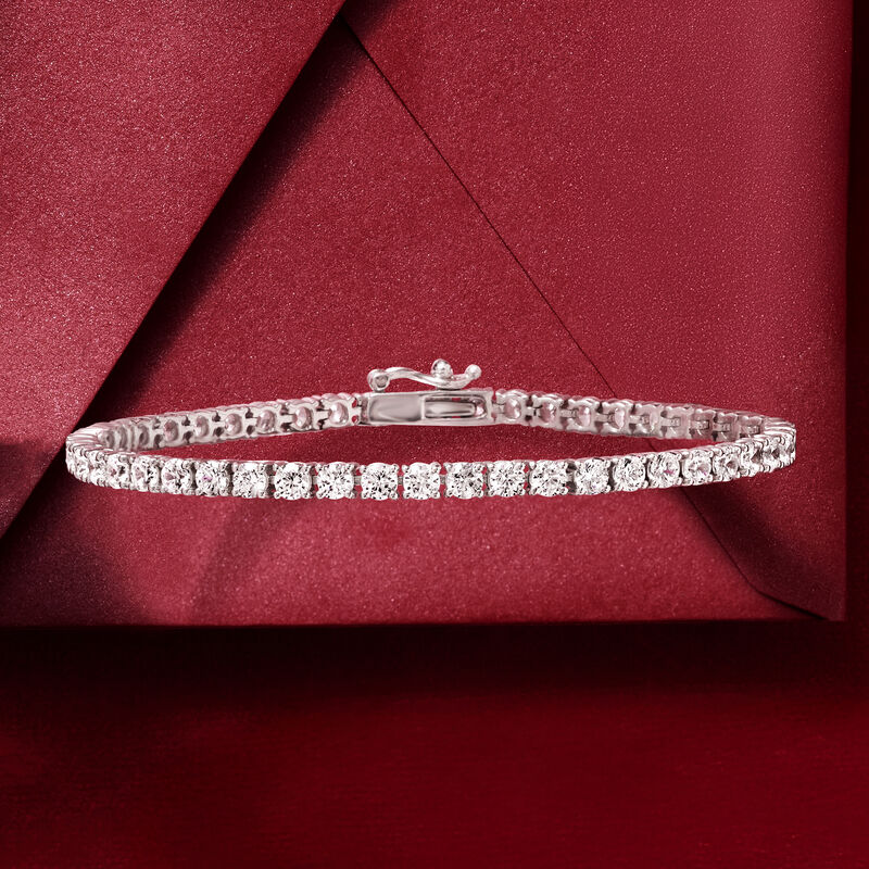 5.00 ct. t.w. CZ Tennis Bracelet in Sterling Silver image number 3