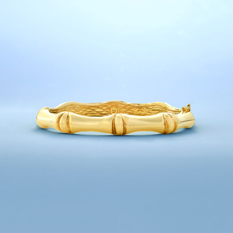 Italian 18kt Yellow Gold Bamboo-Style Bangle Bracelet image number 4