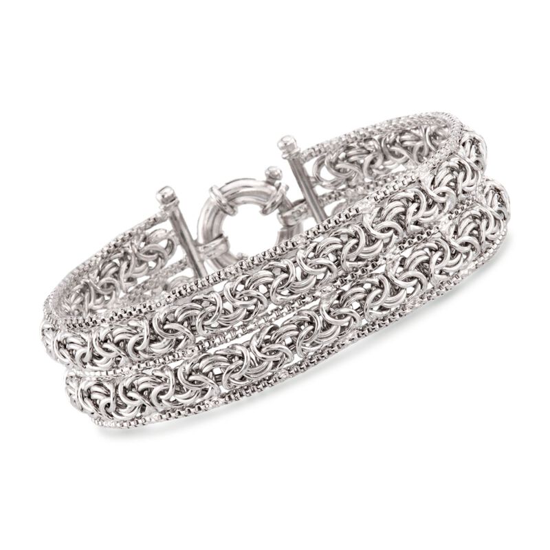 Italian Sterling Silver Double Byzantine Bracelet image number 0