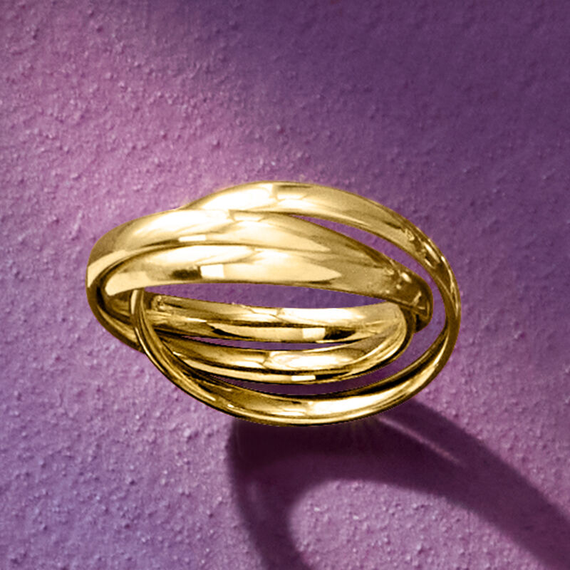 Italian 14kt Yellow Gold Rolling Ring. Size 9 image number 4