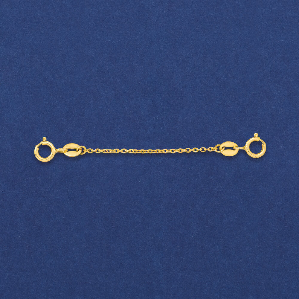 1.1mm 14kt Yellow Gold 2" Safety Cable Chain