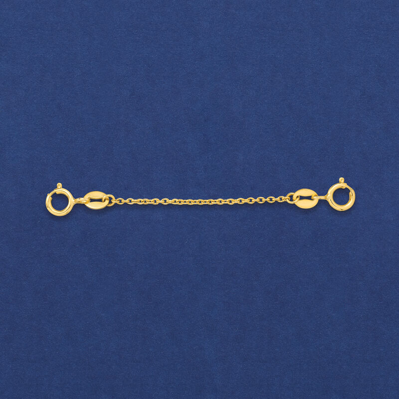 1.1mm 14kt Yellow Gold 2&quot; Safety Cable Chain image number 2