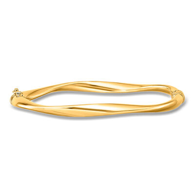 Italian 14kt Yellow Gold Twisted Bangle Bracelet