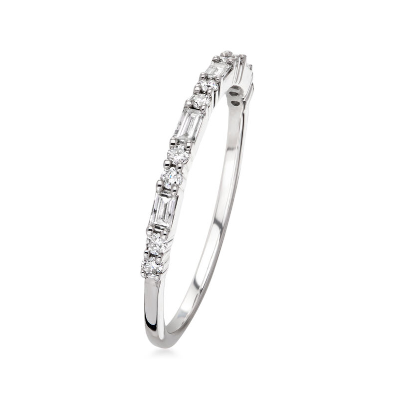 .25 ct. t.w. Round and Baguette Lab-Grown Diamond Ring in Sterling Silver image number 2