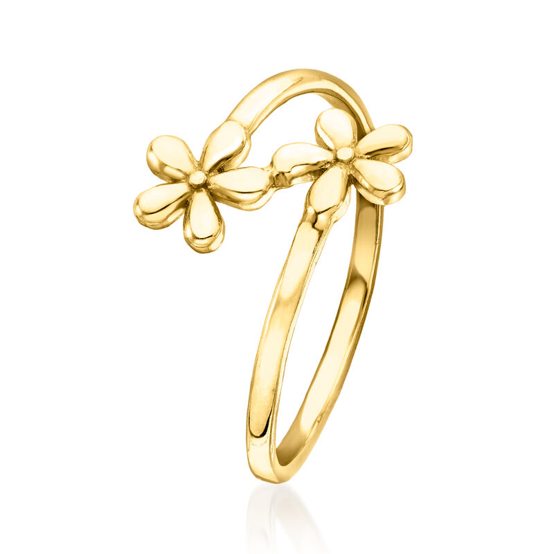 10kt Yellow Gold Flower Bypass Ring image number 2