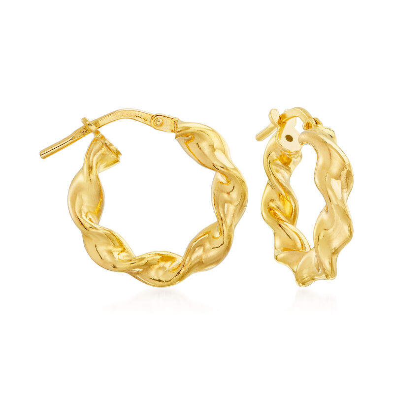 Italian 18kt Gold Over Sterling Jewelry Set: Three Pairs of Hoop Earrings image number 6