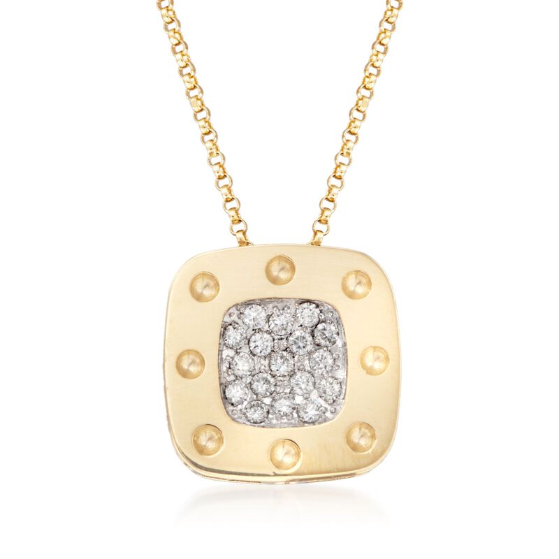 Roberto Coin &quot;Pois Moi&quot; .25 ct. t.w. Diamond Pendant Necklace in 18kt Two-Tone Gold. 16&quot; image number 1