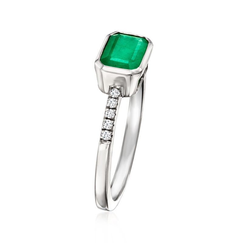 .90 Carat Emerald Ring with .10 ct. t.w. Diamonds in Platinum image number 2