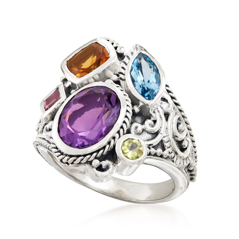 4.20 ct. t.w. Multi-Stone Ring in Sterling Silver image number 3