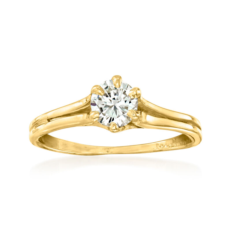 C. 1990 Vintage .55 Carat Diamond Ring in 14kt Yellow Gold. Size 5.75 image number 0