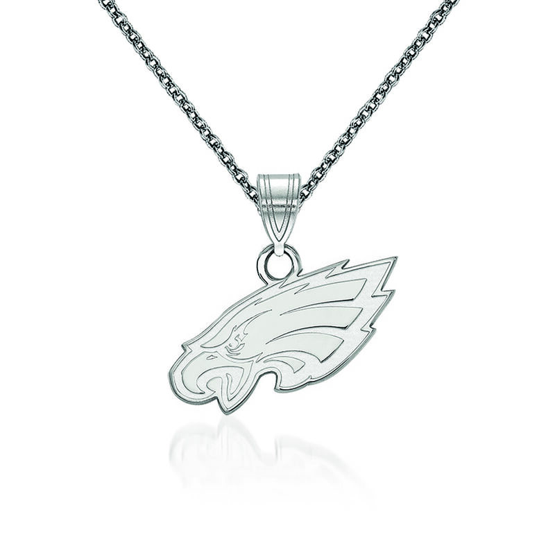 14kt White Gold NFL Philadelphia Eagles Pendant Necklace. 18&quot; image number 0