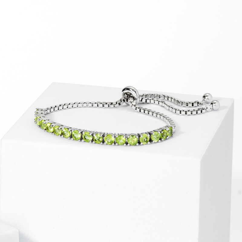 5.00 ct. t.w. Peridot Bolo Bracelet in Sterling Silver image number 3