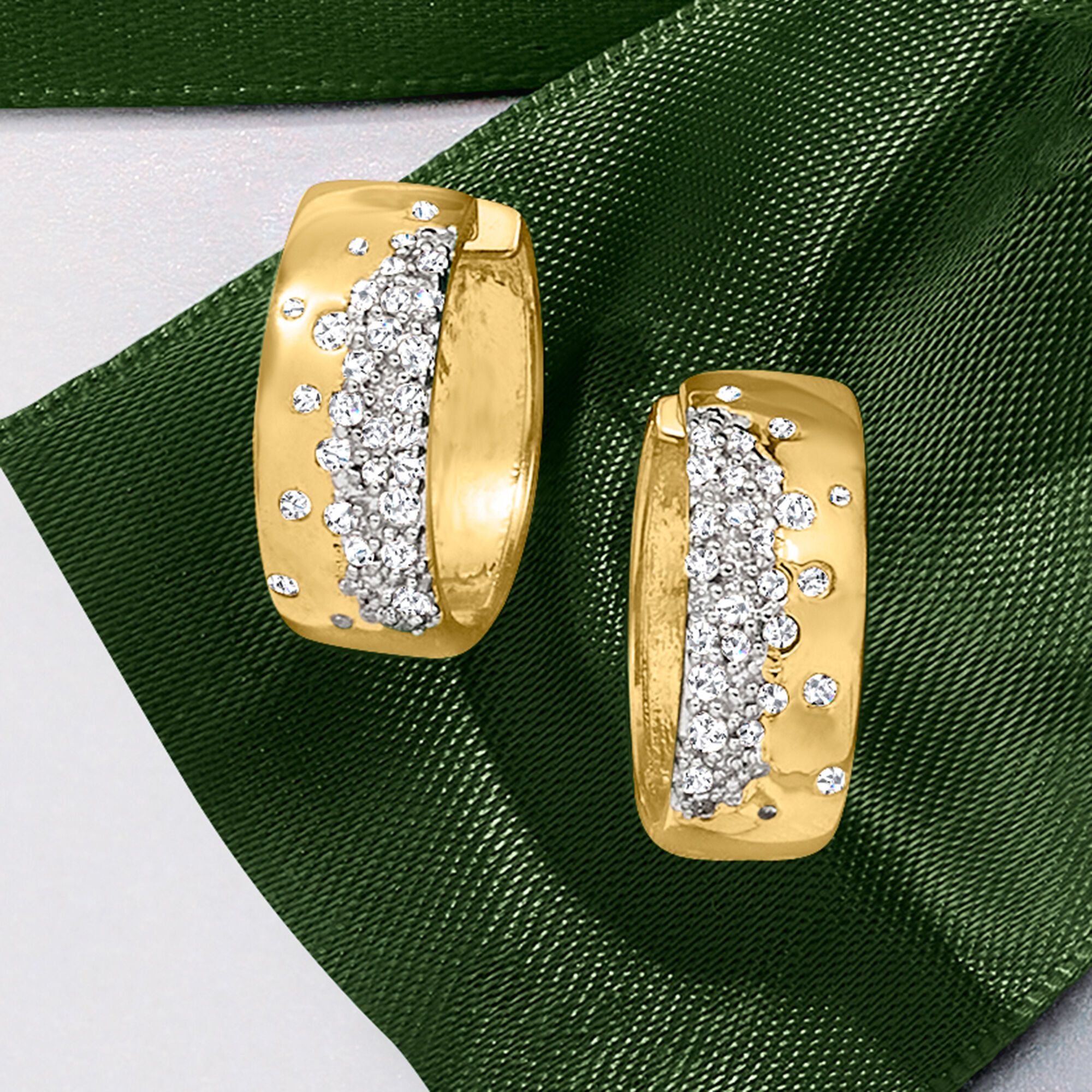 50 ct. t.w. Scattered-Diamond Hoop Earrings in 18kt Gold